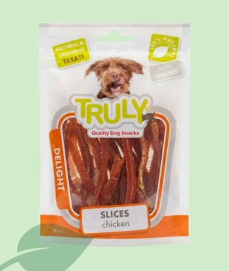 Truly Slices de Pollastre per a Gossos 90 g | Snacks Tendres