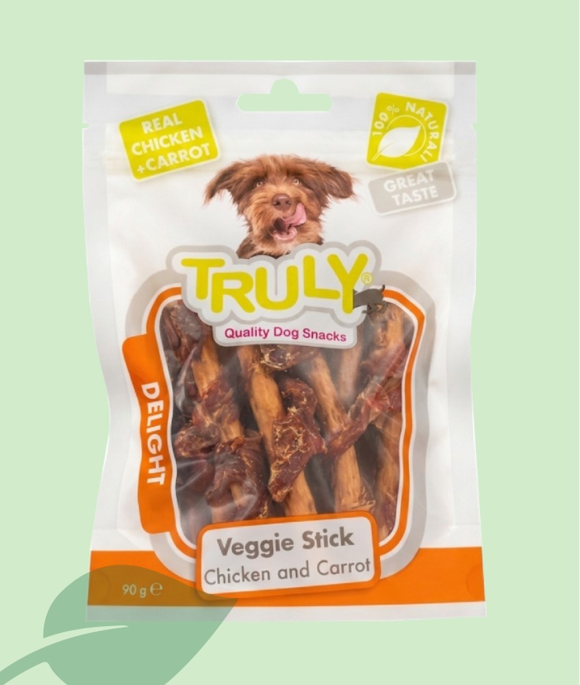 Truly Sticks de Pollastre amb Pastanaga 90 g | Snack Caní