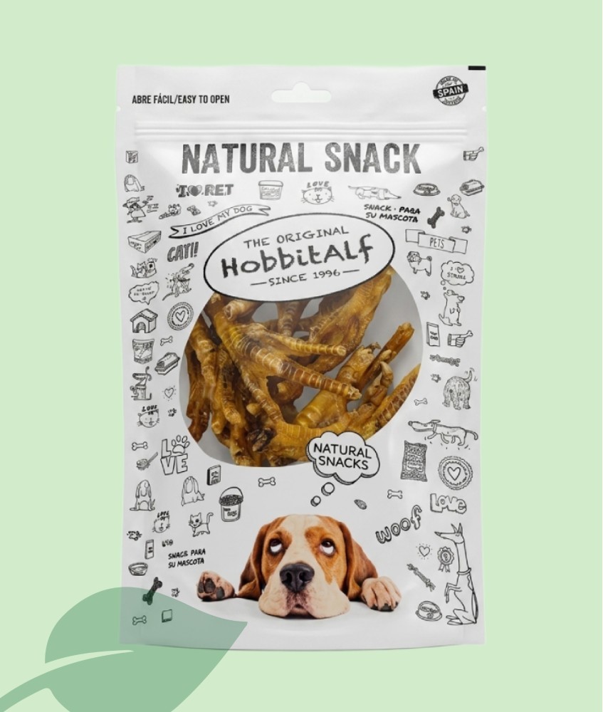 Hobbit Alf Potes de Pollastre Naturals 250 g | Snack Gossos