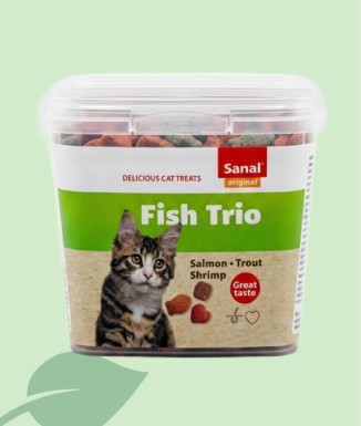 Sanal Fish Trio Snacks per a Gats 75 g | Mossos de Peix