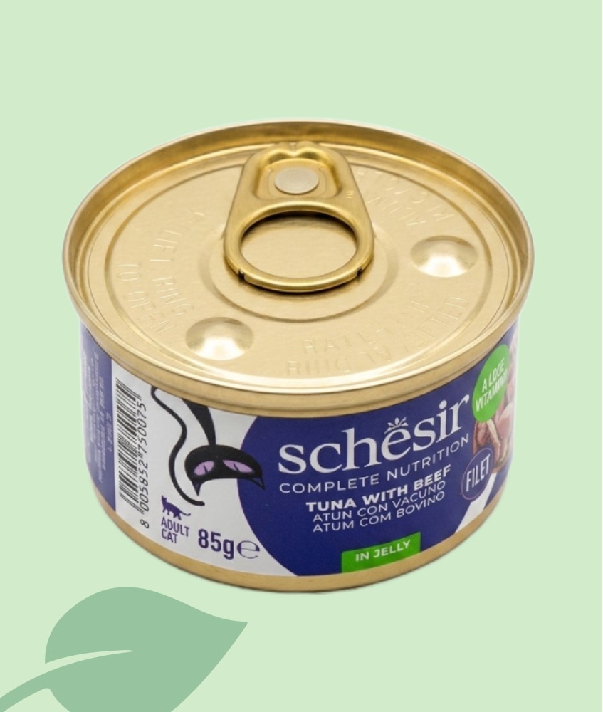 Schesir Cat Atún y Vacuno buey 85 g | Comida Húmeda Gatos