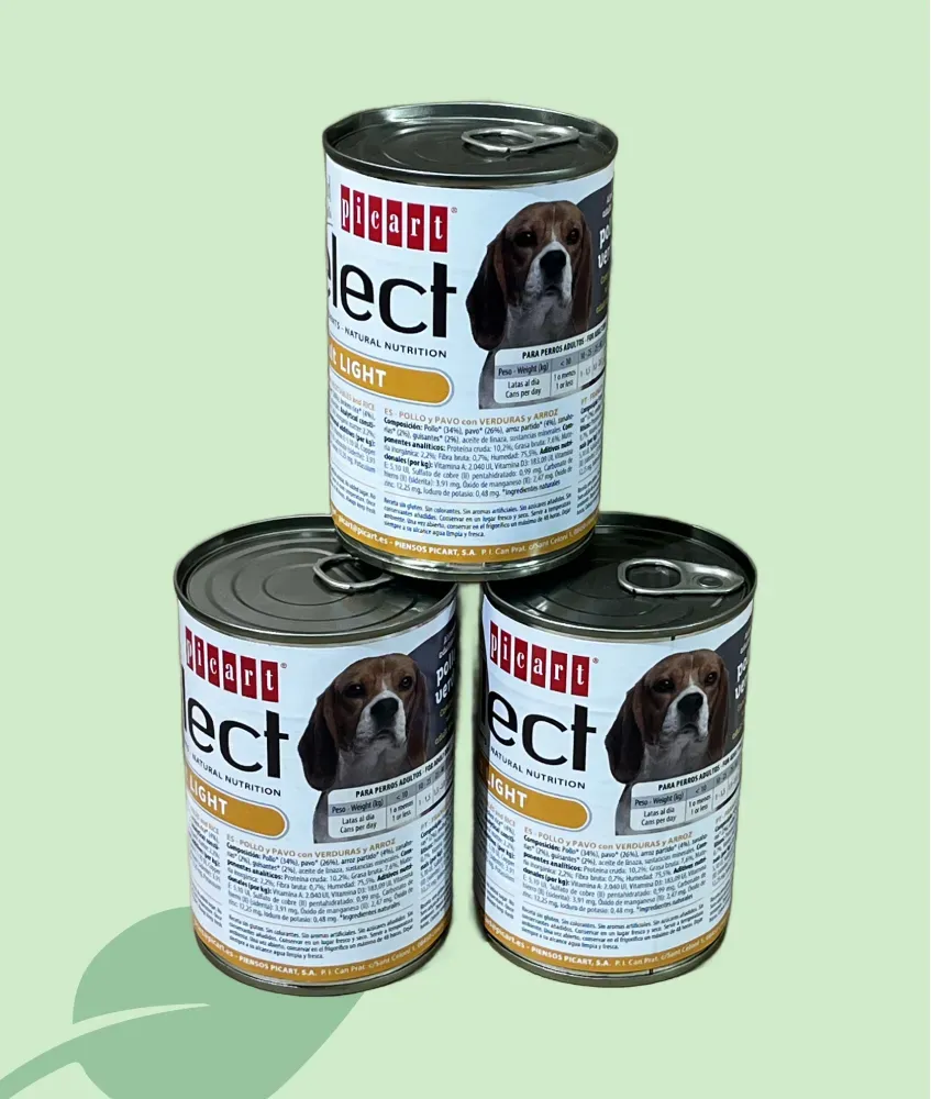 PICART Dog Light Lata 400 g – comida húmeda light perros adultos