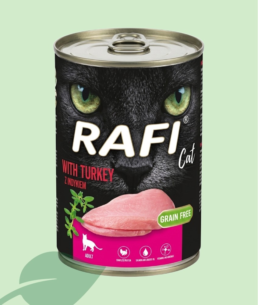 Rafi Cat Paté de Pavo 400 g | Comida Húmedo para Gatos