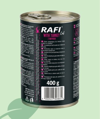 Rafi Cat Paté de Pavo 400 g | Comida Húmedo para Gatos