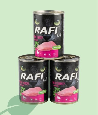 Rafi Cat Paté de Pavo 400 g | Comida Húmedo para Gatos