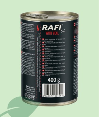 Rafi Cat Paté de Ternera 400 g | Comida Húmeda para Gatos