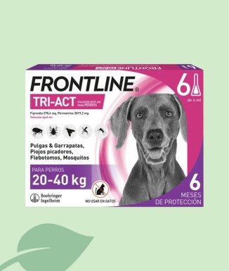Frontline Tri-Act Gossos 20-40 kg (6 Pipetes) | Envàs Semestral