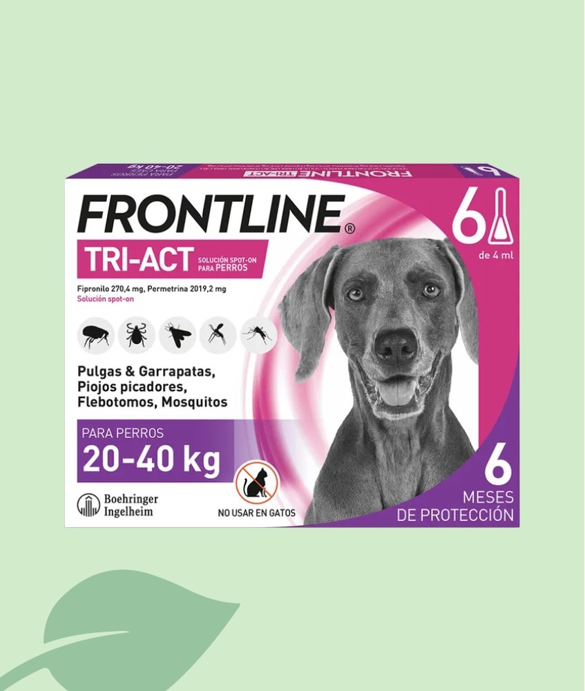 Frontline Tri-Act Gossos 20-40 kg (6 Pipetes) | Envàs Semestral