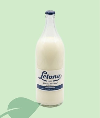 Llet Sencera Letona Vidre 1L | Ampolla Individual Tradicional