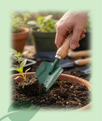 Paletín metálico con mango de madera – Jardín y obra