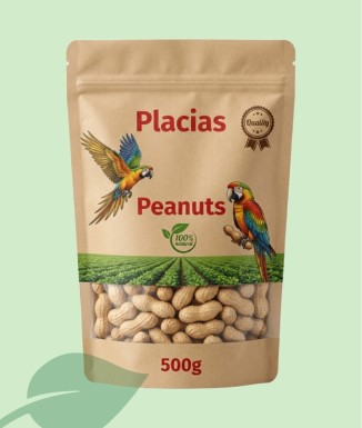 Cacahuetes con Cáscara para Loros Placias 500g | 100% Natural