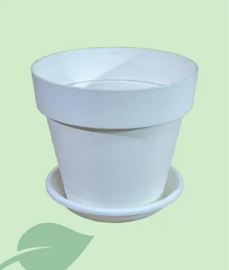 Maceta Mitu Pac 20 cm con agujeros – tórtola, arena, blanco