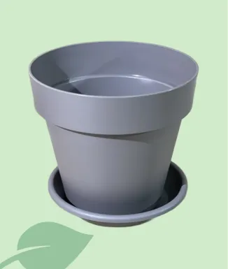 Maceta Mitu Pac 20 cm con agujeros – tórtola, arena, blanco