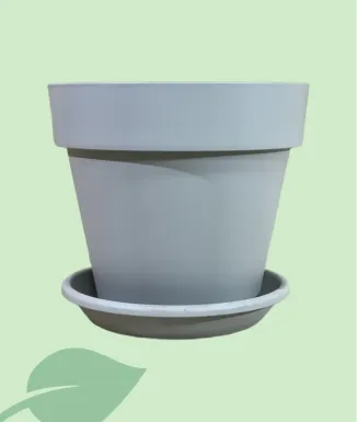 Maceta Mitu Pac 20 cm con agujeros – tórtola, arena, blanco