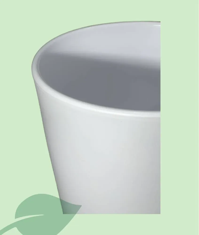 Maceta Olimpia 19 cm blanco / antracita – sin plato