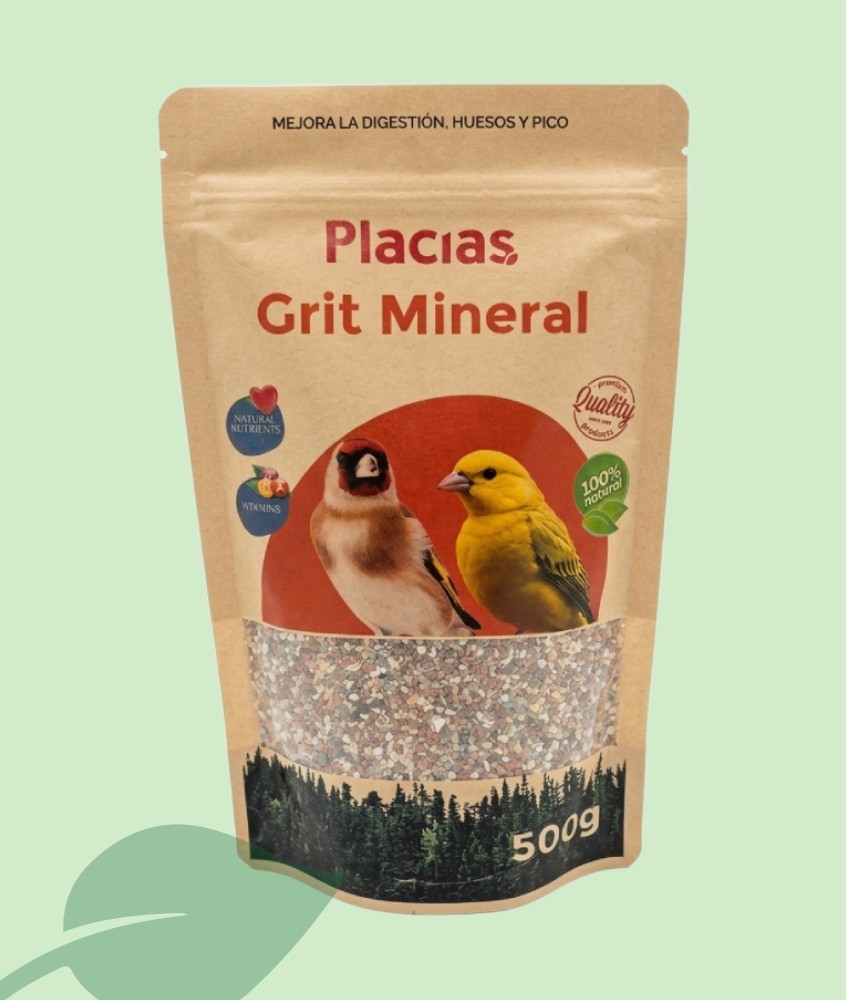 Placias Grit Mineral para Aves 500g | Digestión y Huesos
