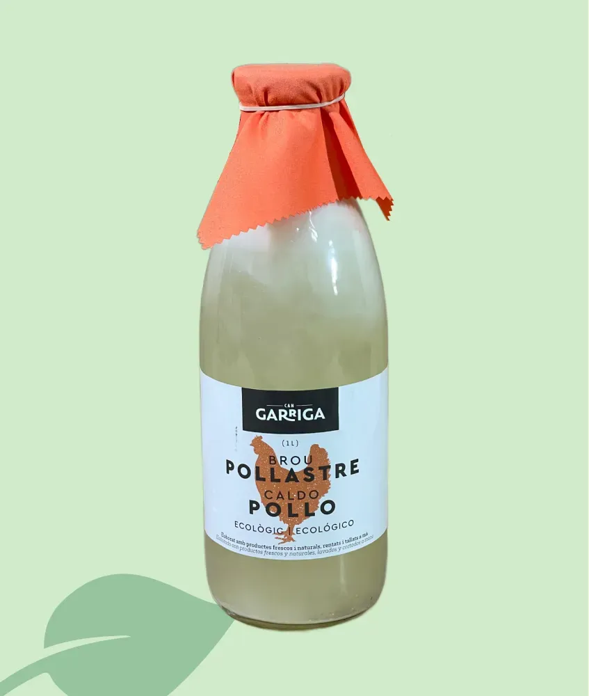 Caldo de pollo ecológico 1 L – Can Garriga