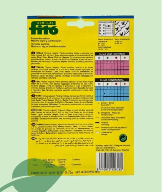 Llavors Farigola (Timó) Fitó 0.75g | Aromàtica i Medicinal