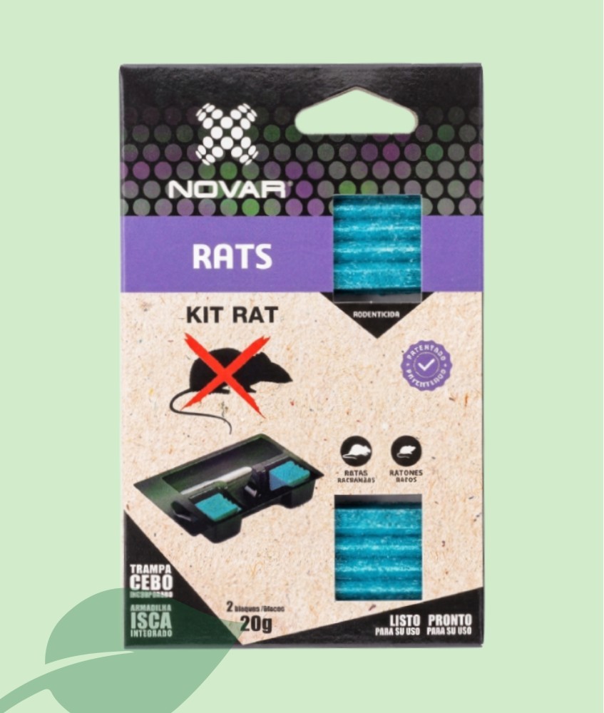 Novar Kit Rat Trampa Portaesqueirs + 2 Blocs 20g | Raticida Segur