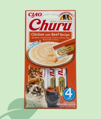 Churu Cat Pollastre amb Bou 4x14g | Inaba Snack Cremós