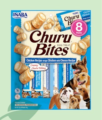 Churu Dog Bites Pollo y Queso 8x12g | Snack Blando Perros
