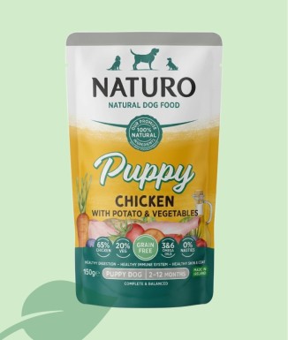 Naturo Dog Puppy Pollastre i Patates 150g | Menjar Cachorros