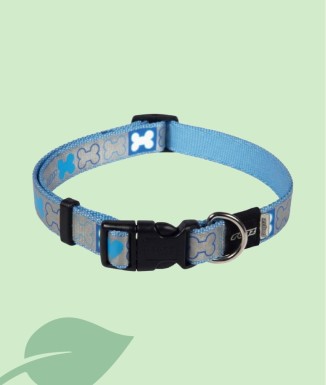 Rogz Pupz Reflecto Blue Bones - Collar per a Gossos XS-S-M