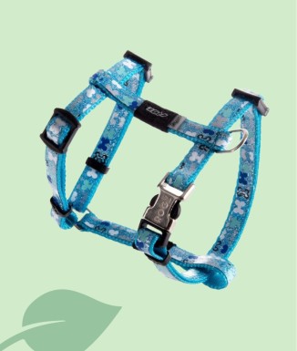 Rogz Harness Trendy Blue Bones XS-S-M
