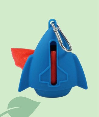 RECORD Dispensador de Bolsas para Perros Cohete Azul