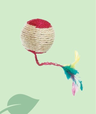 KARLIE Pelota de Sisal con Plumas para Gatos
