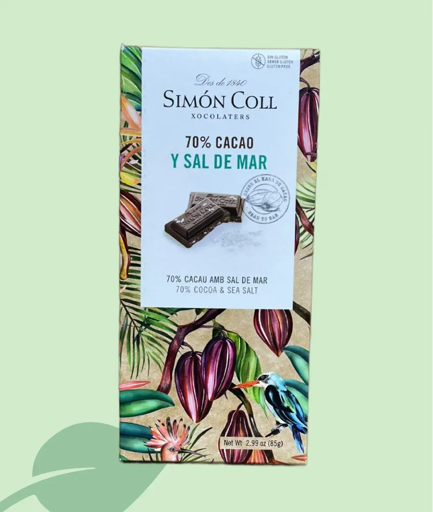 Chocolate Simón Coll 70 % cacao con sal de mar 85 g