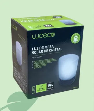 Luceco Llum Solar de Taula de Vidre – llum solar decorativa