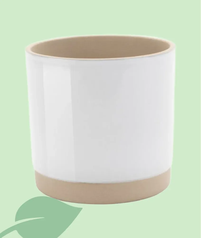 Maceta ENO 14×13 cm Blanco Esmaltado – maceta cerámica