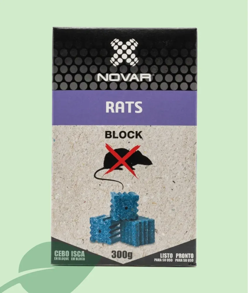 Novar Block Brodifacoum 300 g Raticida en Bloc