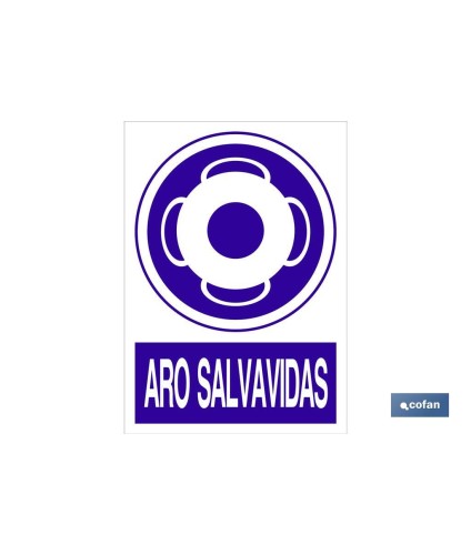 Aro salvavidas | Señal de obligación | Texto + Pictograma | Material: Polipropileno