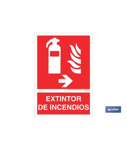 Extintor de incendios Pictograma + Texto