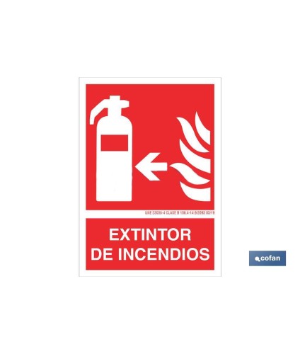 Extintor de incendios Pictograma + Texto