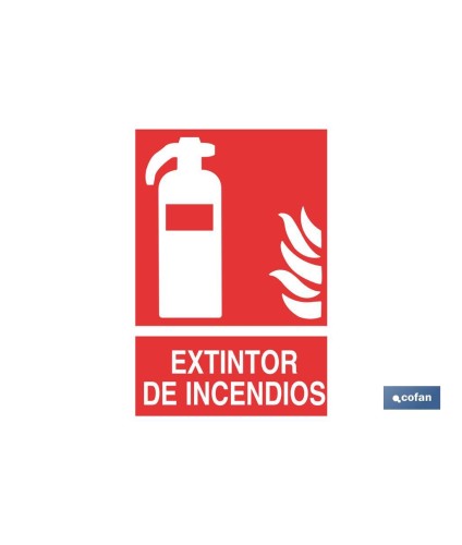 Extintor de incendios Pictograma + Texto