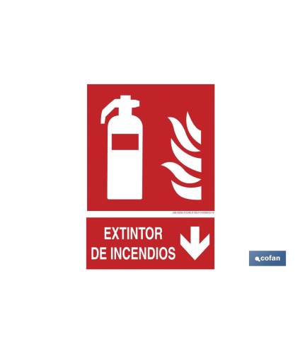 Extintor de incendios Pictograma + Texto