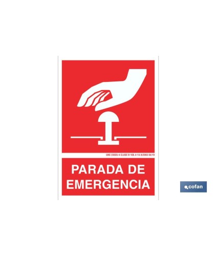 Parada de emergencia Pictograma + Texto