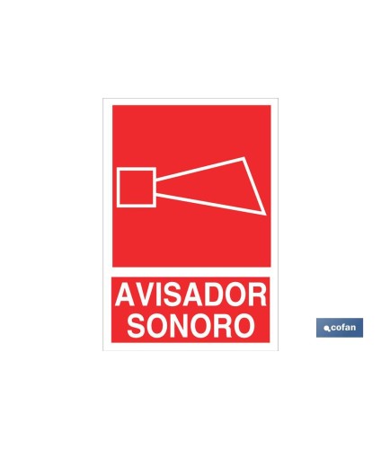Señal Avisador sonoro Pictograma + Texto