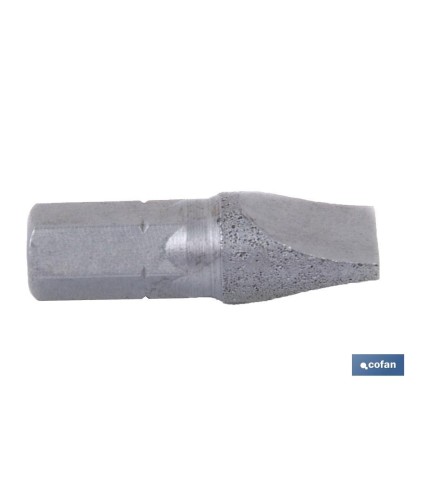 Punta Plana para atornillador de Acero | Modelo 1/4 Plano Estándar | Longitud 25 y 50 mm