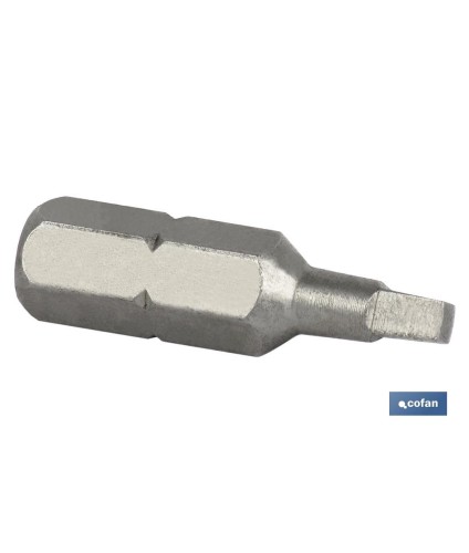 Punta Cuadrada para atornillador de Acero | Modelo 1/4 Robertson Estándar | Longitud 25 y 50 mm