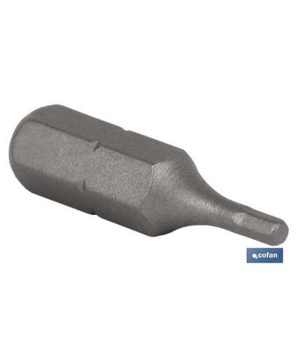 Punta Hexagonal para atornillador de Acero | Modelo 1/4 Allen Estándar | Longitud 25 y 50 mm