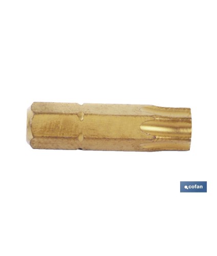 Punta para atornillador | Fabricado en Titanio | Modelo 1/4 Torx | Longitud 25 mm