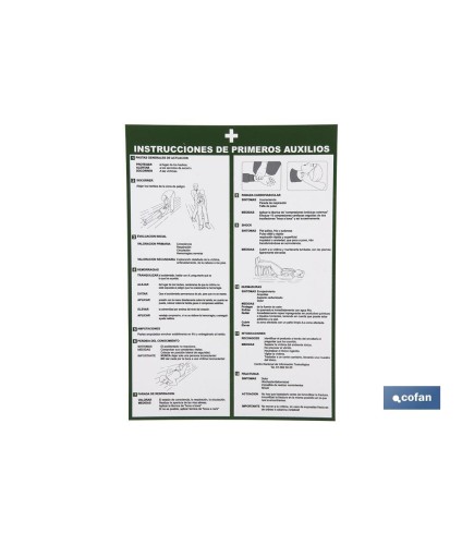Instrucciones primeros auxilios
