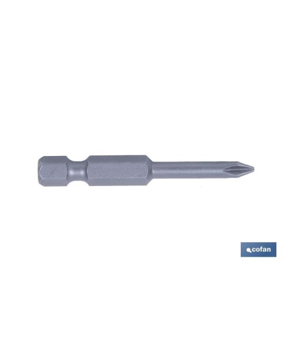 Kit de puntas de acero para atornillar | Contenido 3 puntas Phillips de 50 mm | Modelo 1/4 PH