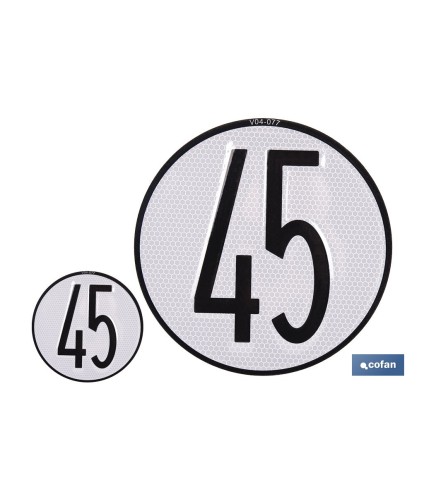 Disco de velocidad 45 km/h de aluminio | Placa V4 homologada | Disponible en dos medidas diferentes