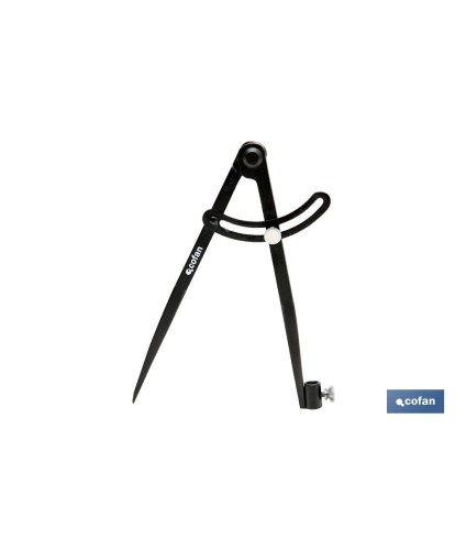 Compás de puntas | Con soporte para sostener el lapicero y fijador de medidas | Medidas: 200 mm