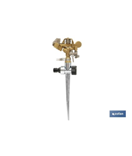 Aspersor sectorial 360º con piqueta | De metal | Para jardín y agricultura | Superficies grandes
